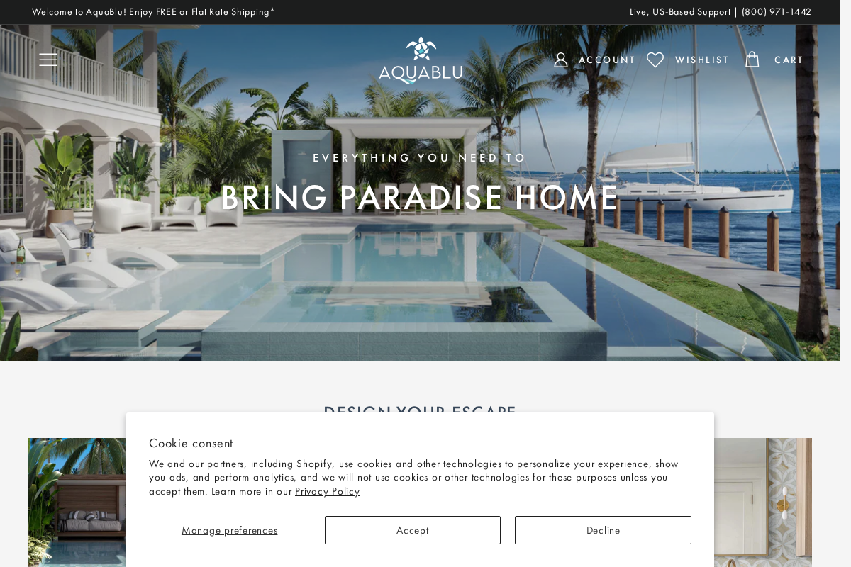 AquaBlu Mosaics homepage screenshot