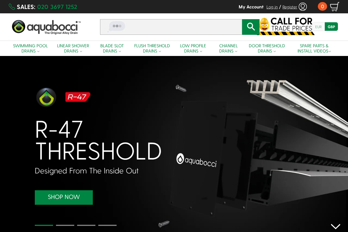 aquabocci.co.uk homepage screenshot