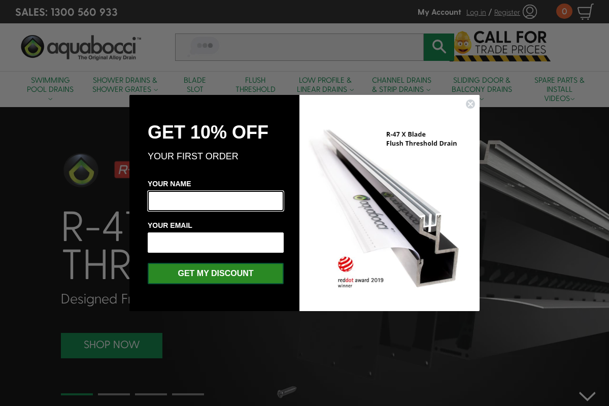 Aquabocci homepage screenshot