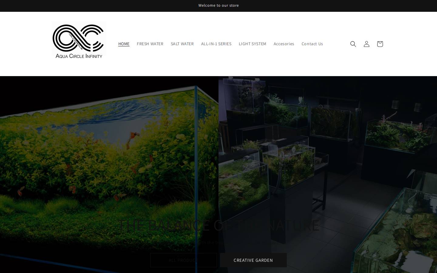 aquacircleinfinity.com homepage screenshot