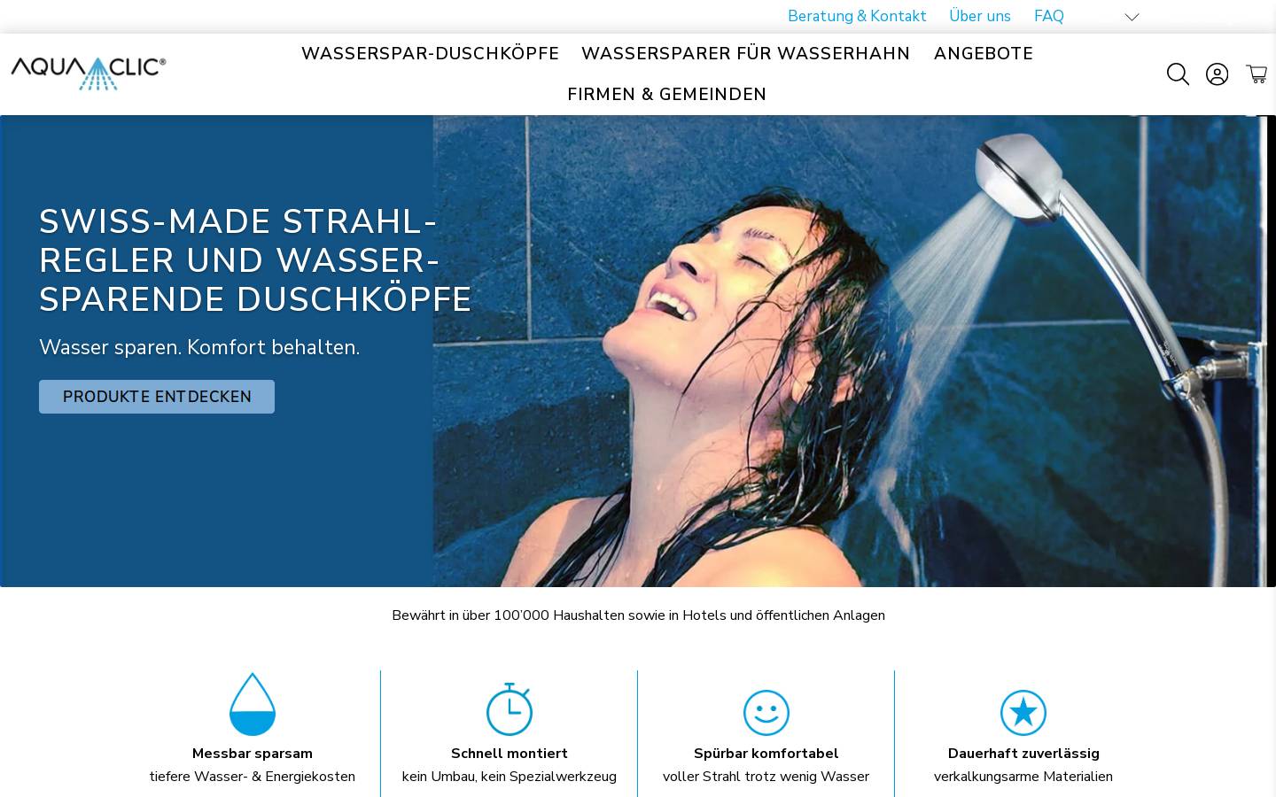 Aquaclic homepage screenshot