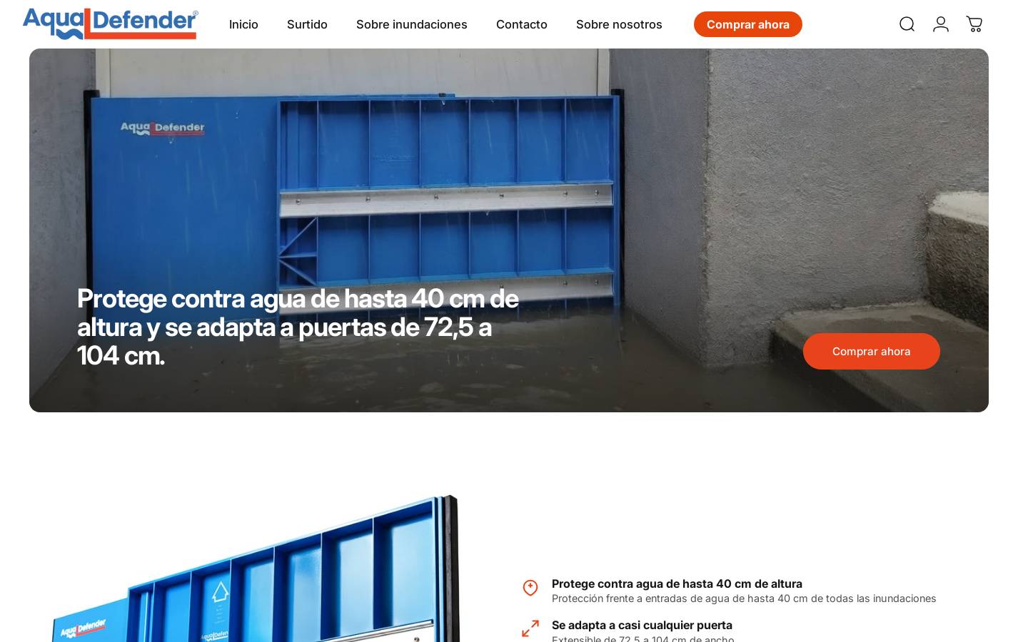 aquadefender.es homepage screenshot