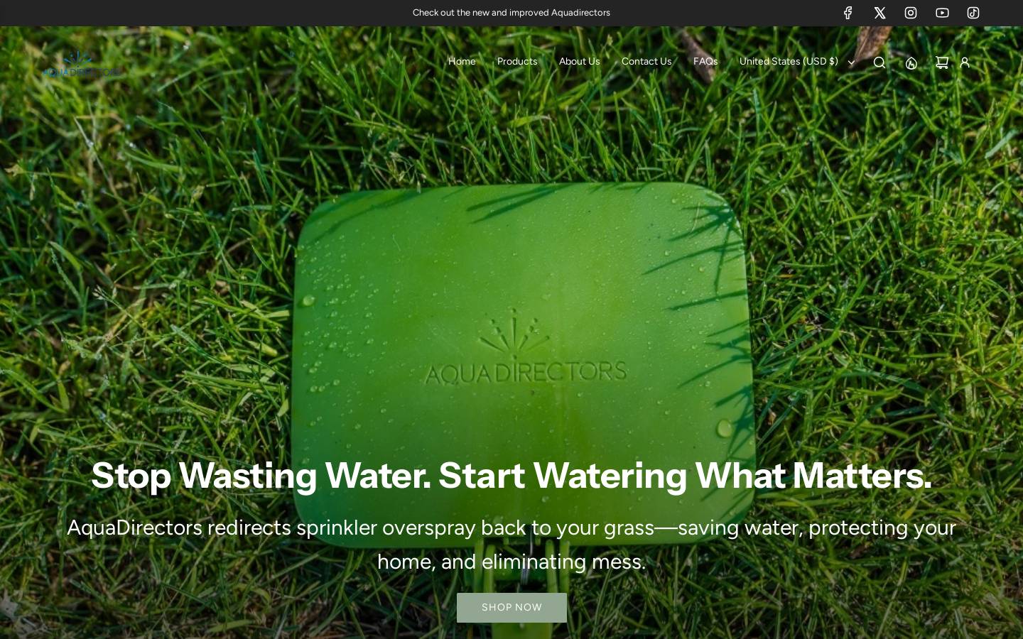 aquadirectors.com homepage screenshot