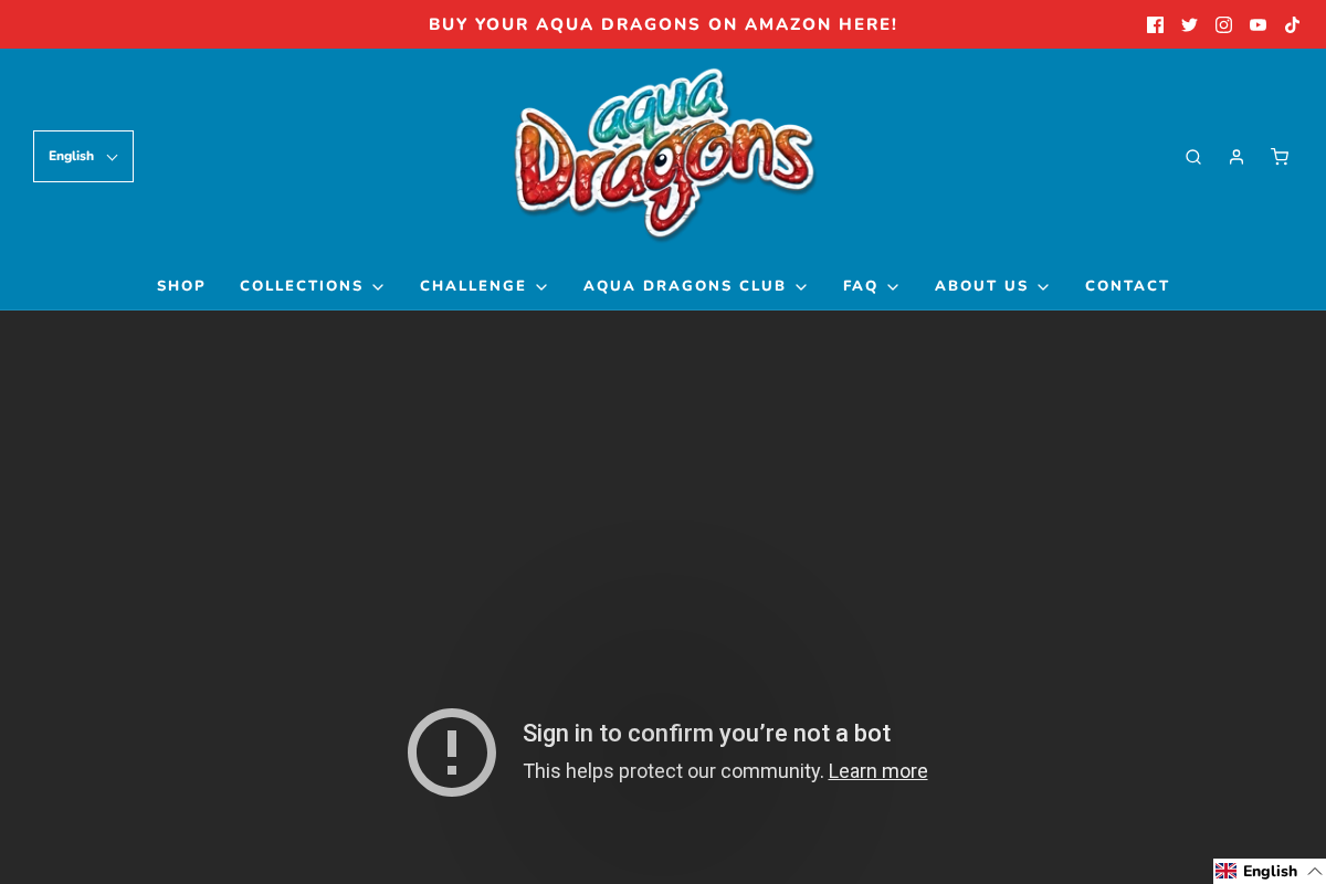 Aqua Dragons homepage screenshot