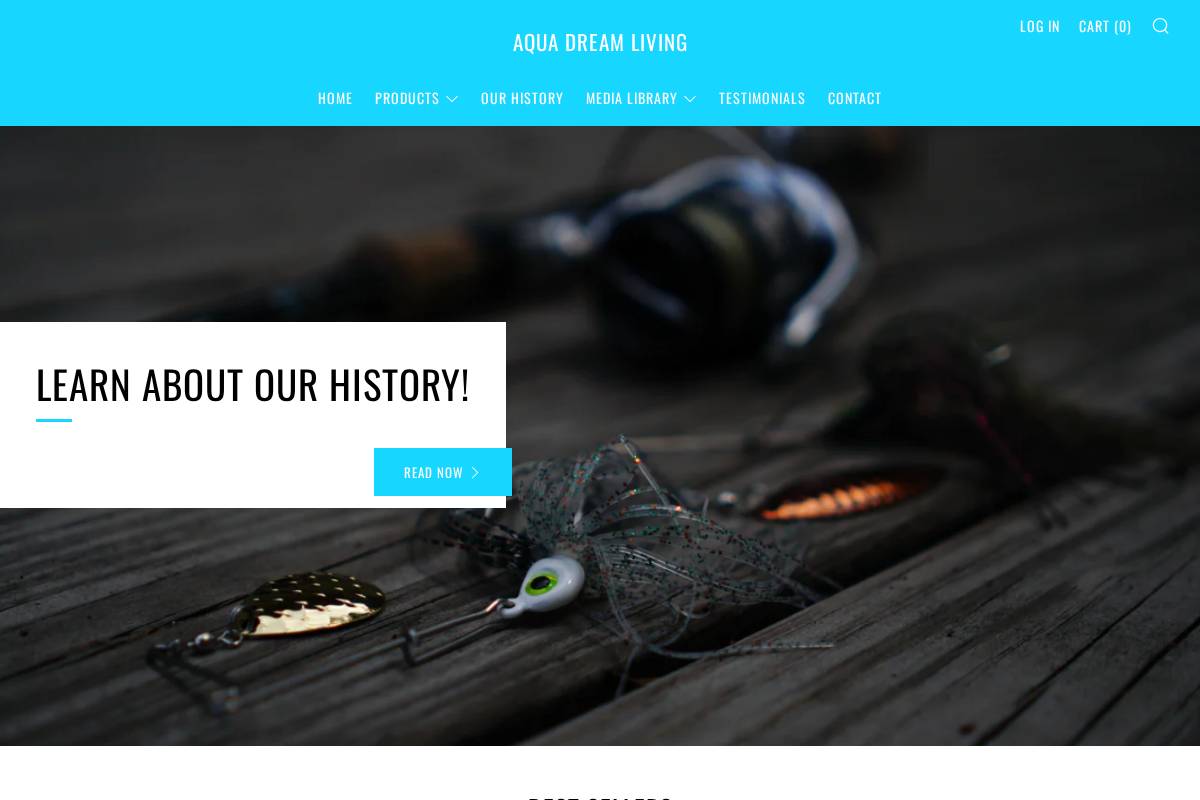 aquadreamliving.com homepage screenshot