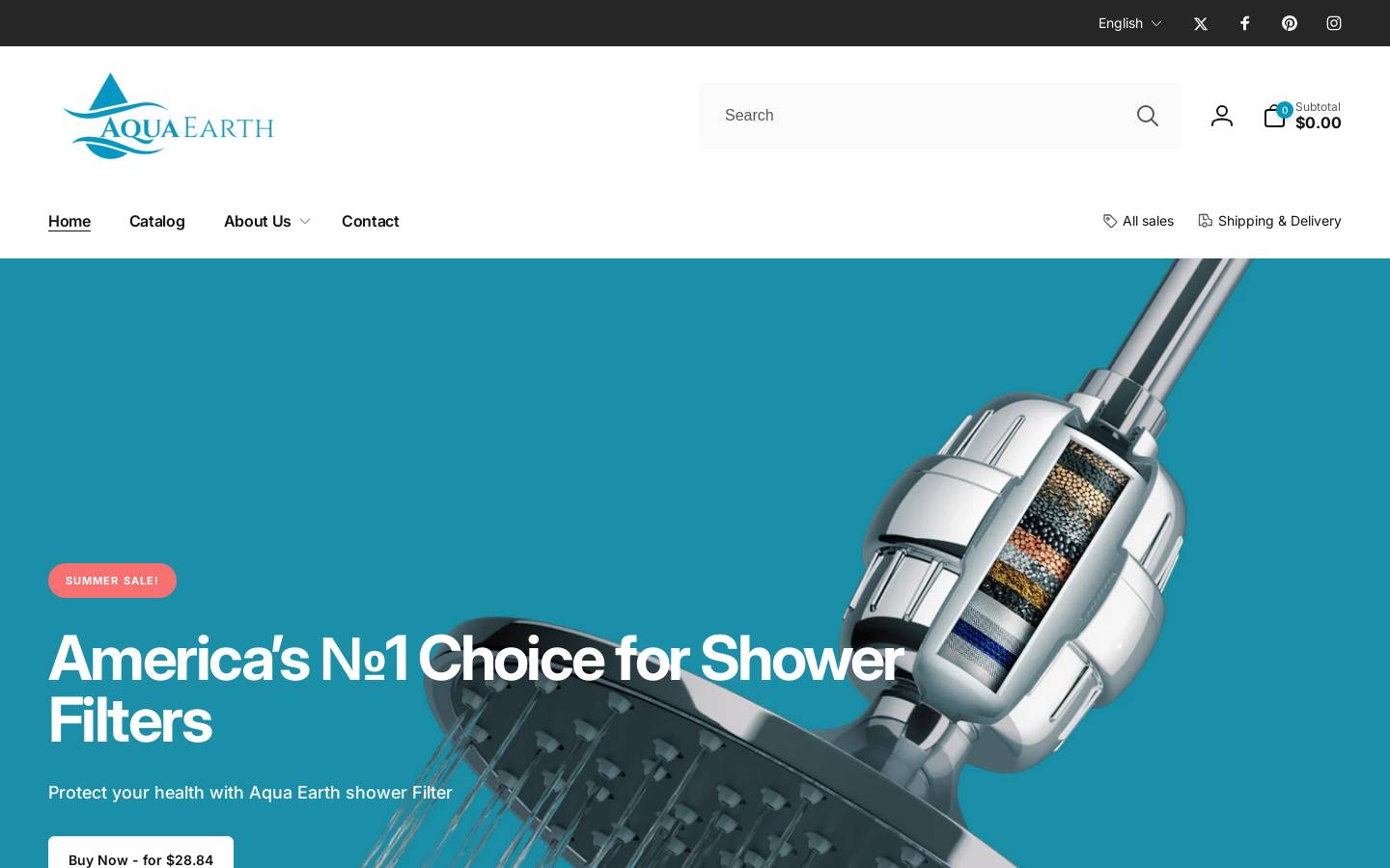Aqua Earth homepage screenshot