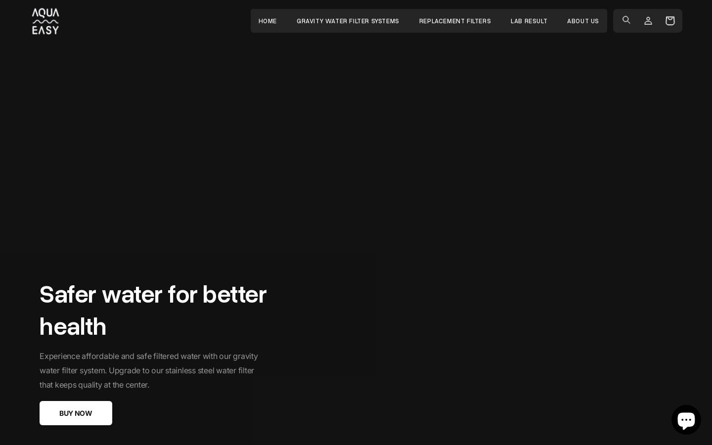 aquaeasypurifier.com homepage screenshot