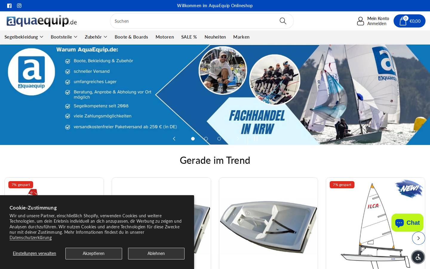 aquaequip.de homepage screenshot