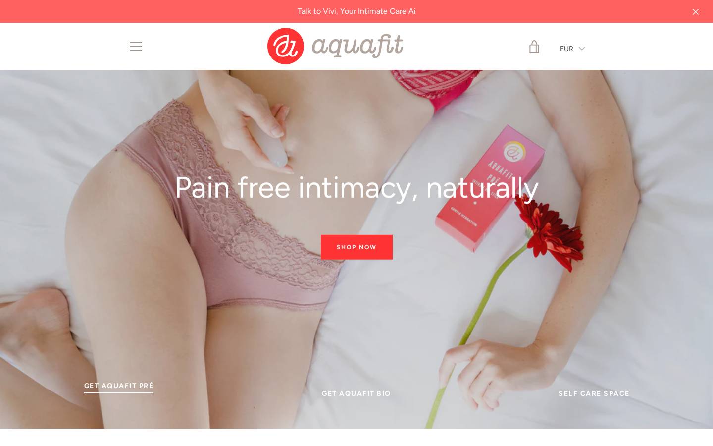 aquafit-intimate.com homepage screenshot