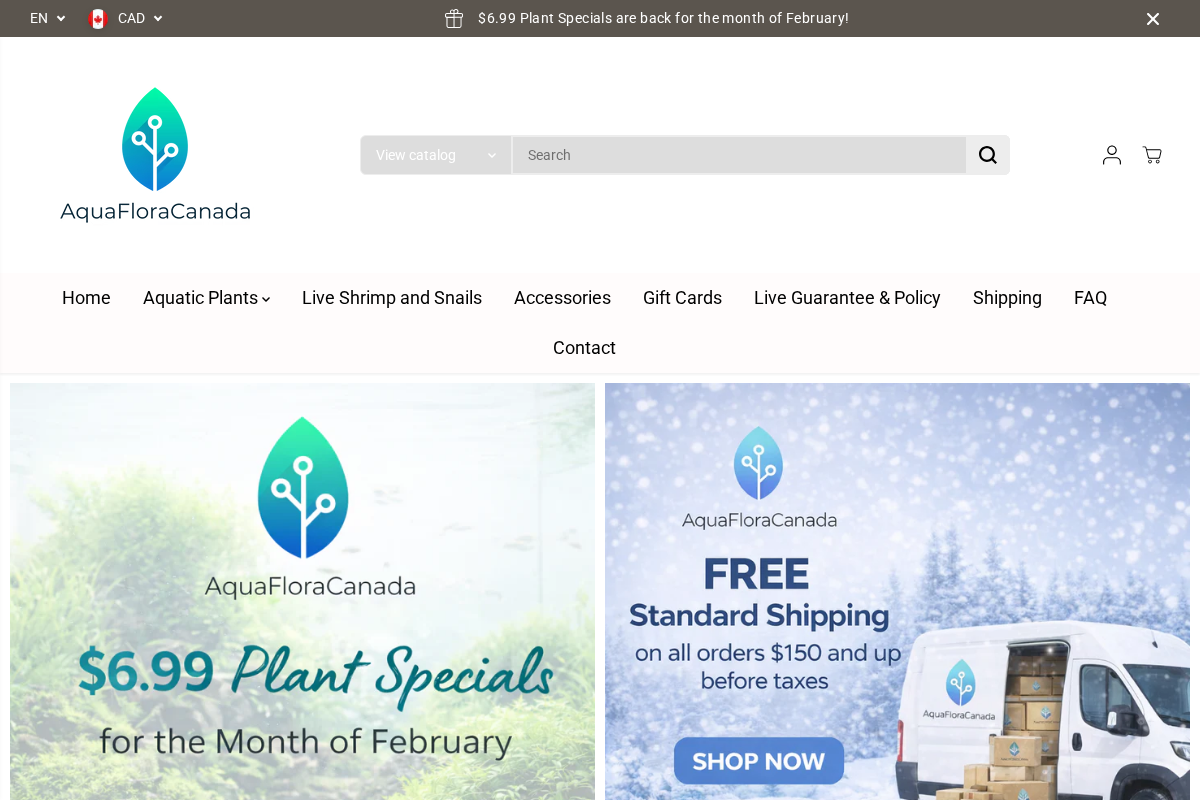 AquaFloraCanada homepage screenshot
