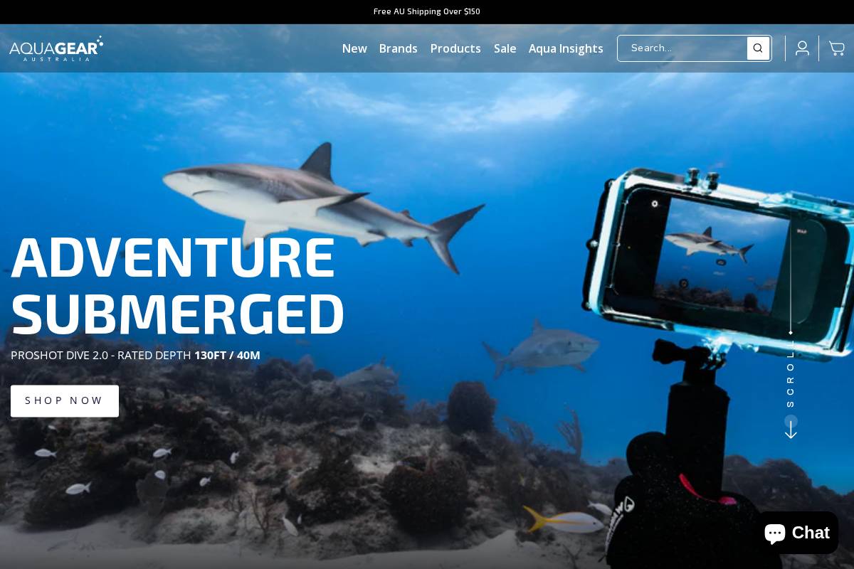 aquagear.com.au homepage screenshot