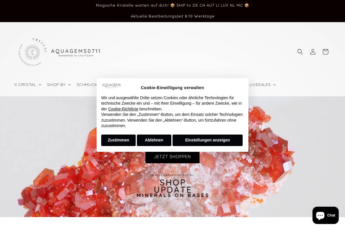 aquagems.de homepage screenshot