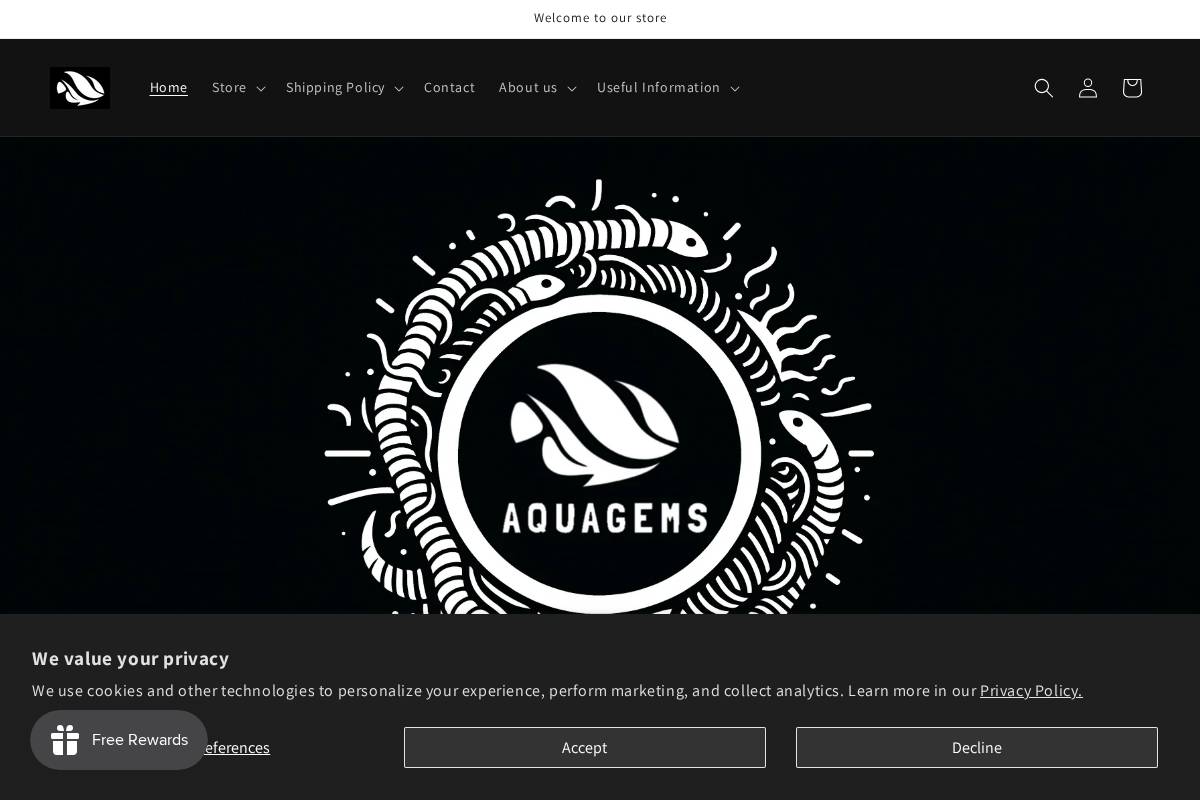 aquagemsdiscus.com homepage screenshot