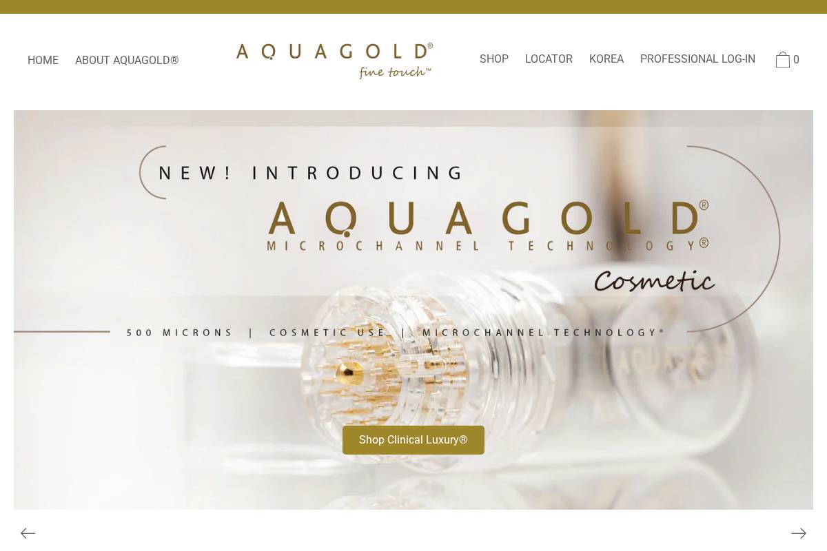 aquagoldfinetouch.com homepage screenshot