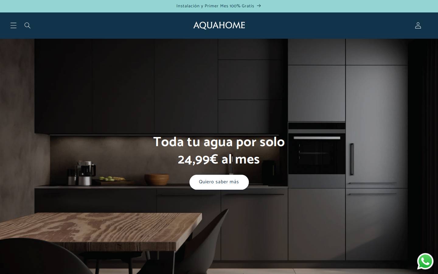 aquahome.co homepage screenshot