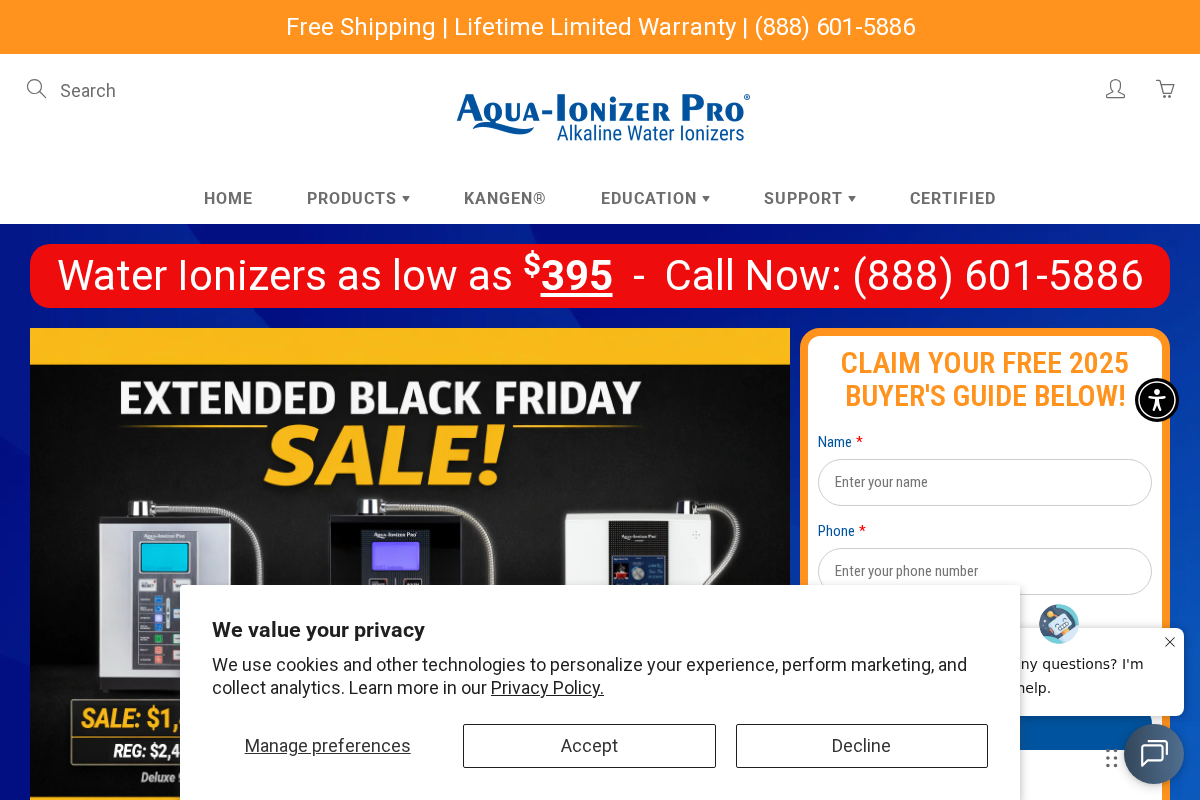 aquaionizerpro.com homepage screenshot