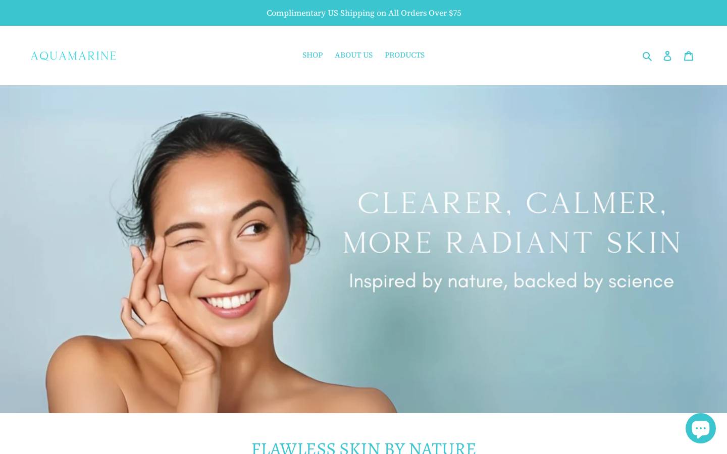 aquamarineskin.com homepage screenshot