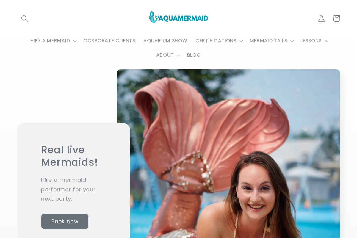 AquaMermaid homepage screenshot