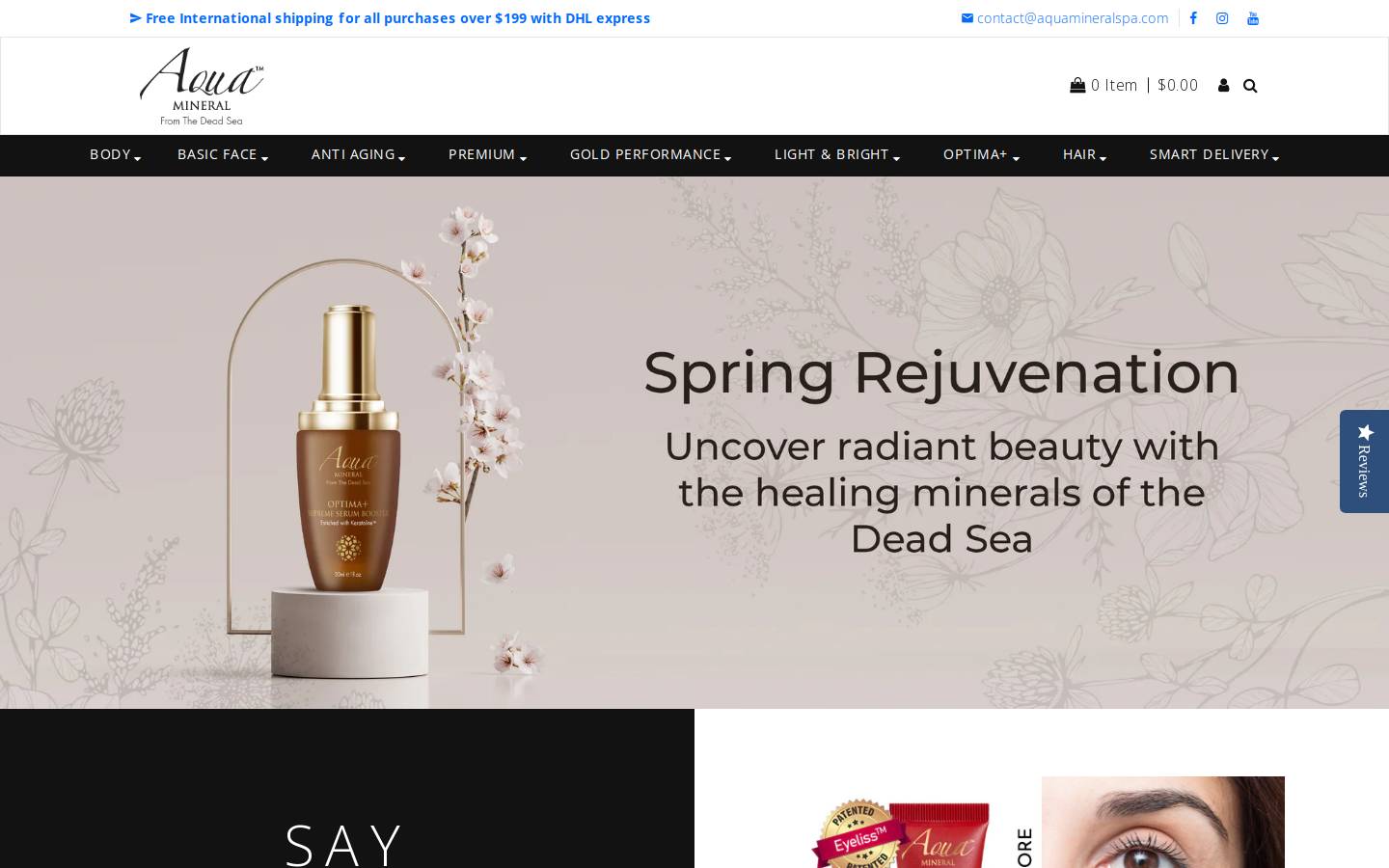 Aquamineralstore homepage screenshot