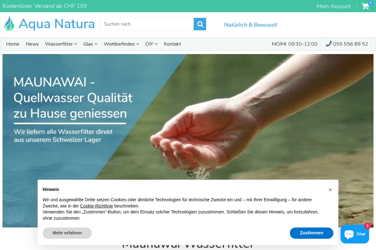 aquanatura.ch homepage screenshot