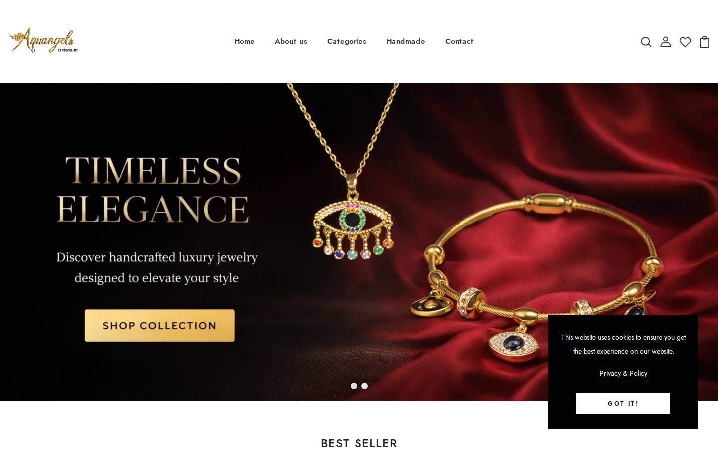 aquangels.com homepage screenshot
