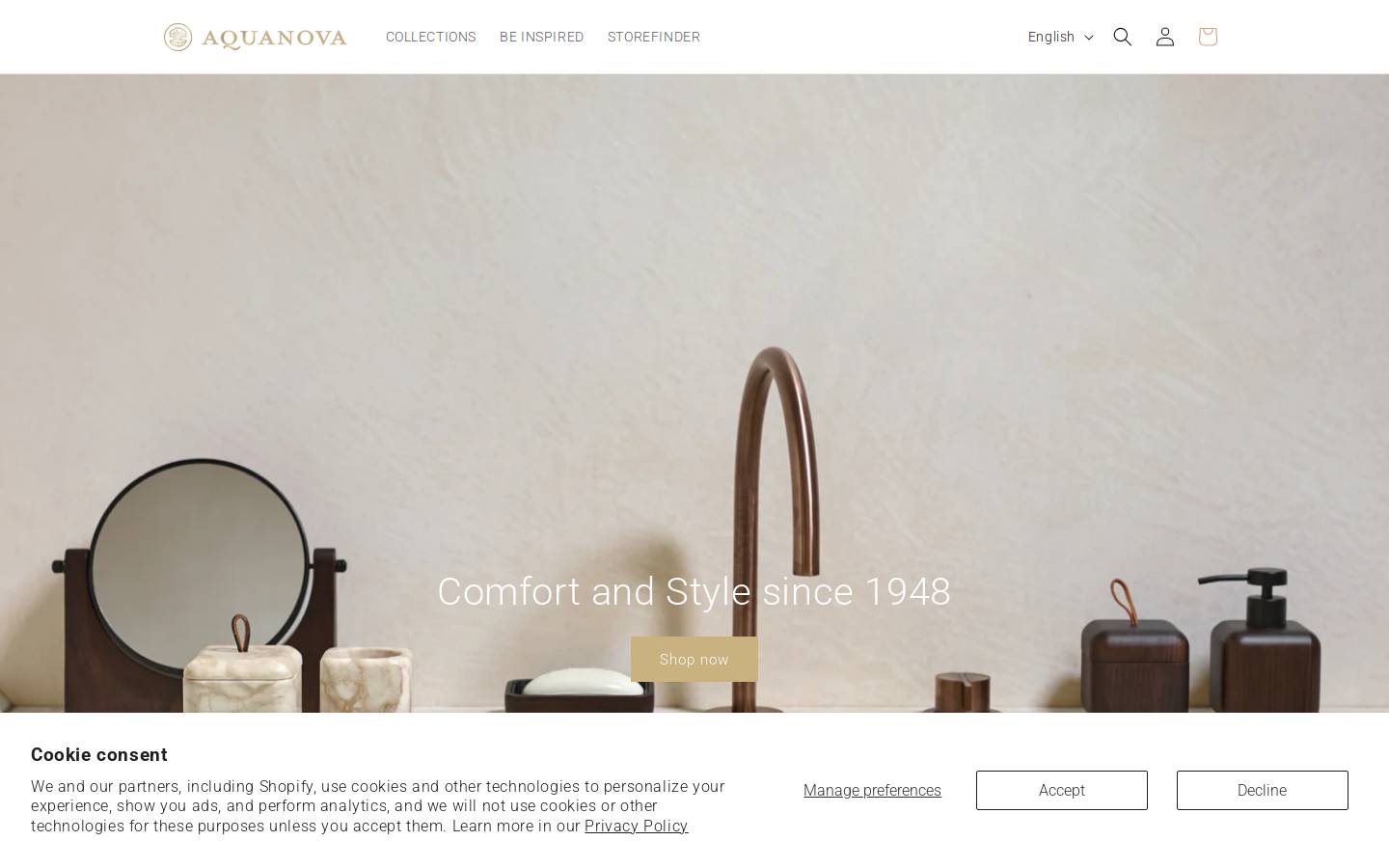 Aquanova homepage screenshot