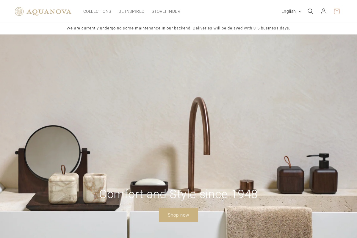 Aquanova homepage screenshot