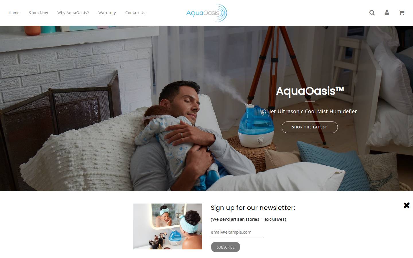 aquaoasis.com homepage screenshot