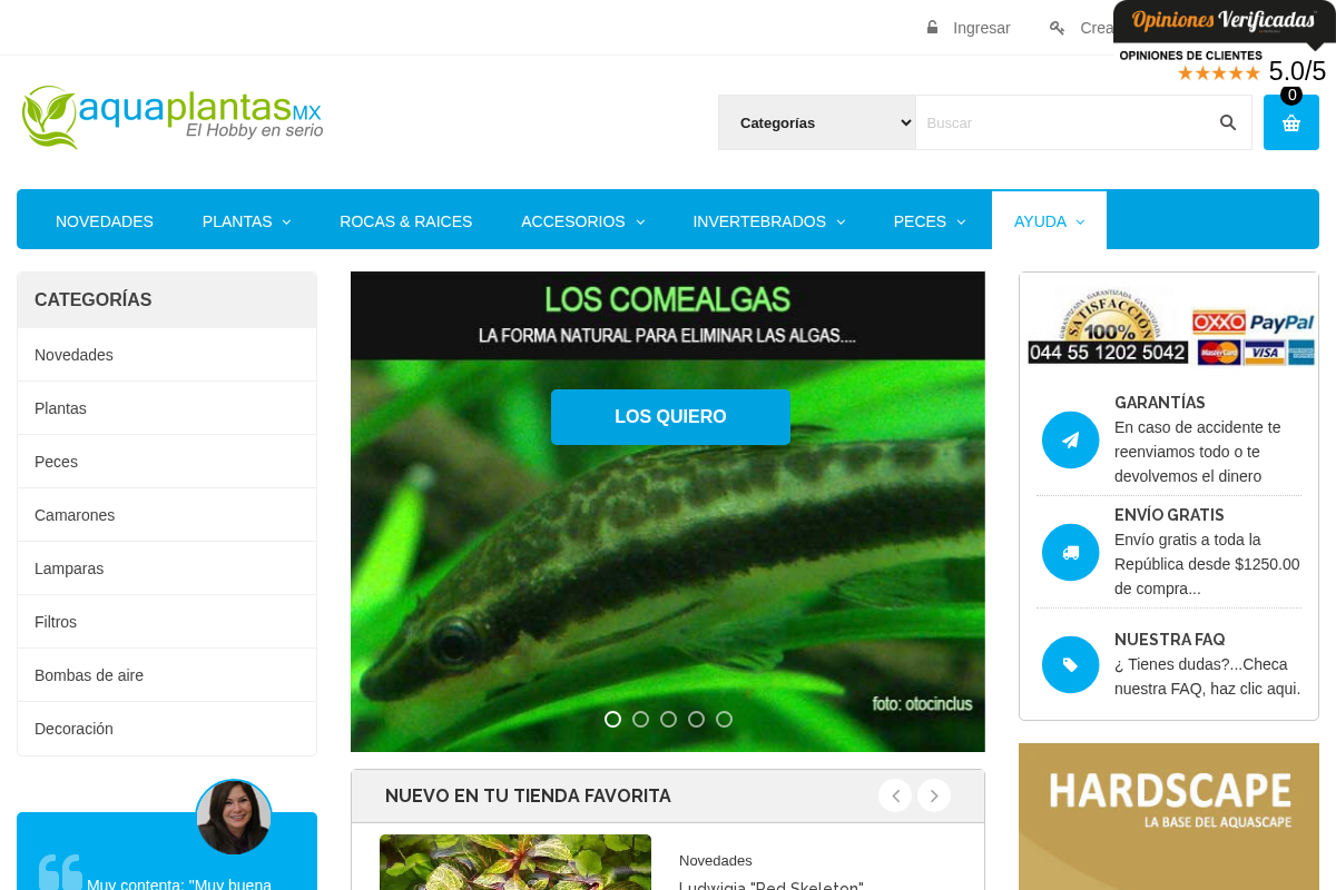 AQUAPLANTAS homepage screenshot