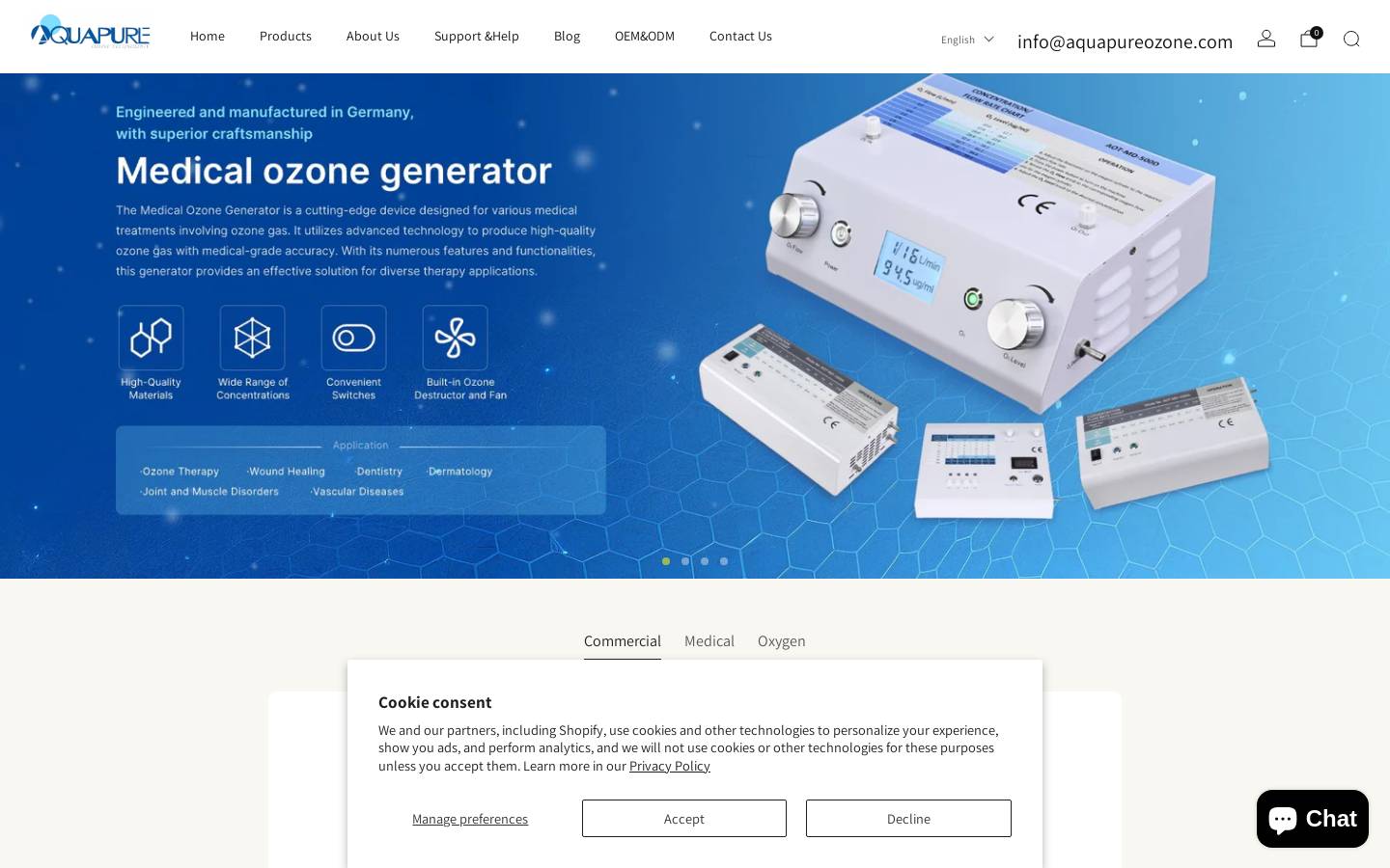 Aquapureozone homepage screenshot