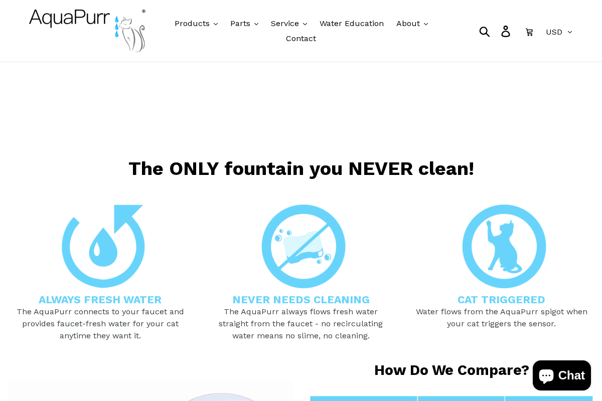 AquaPurr homepage screenshot