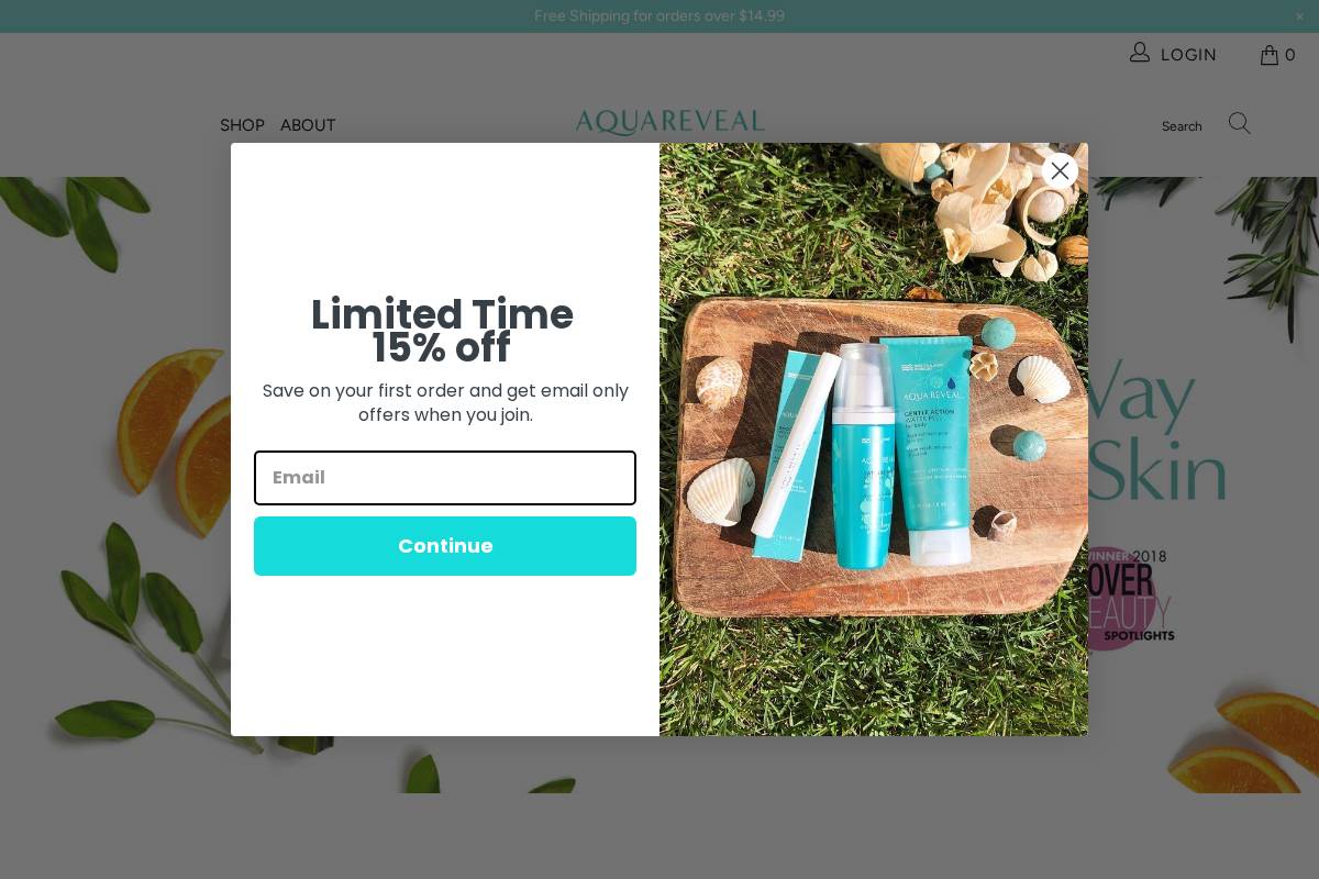 Aquareveal homepage screenshot