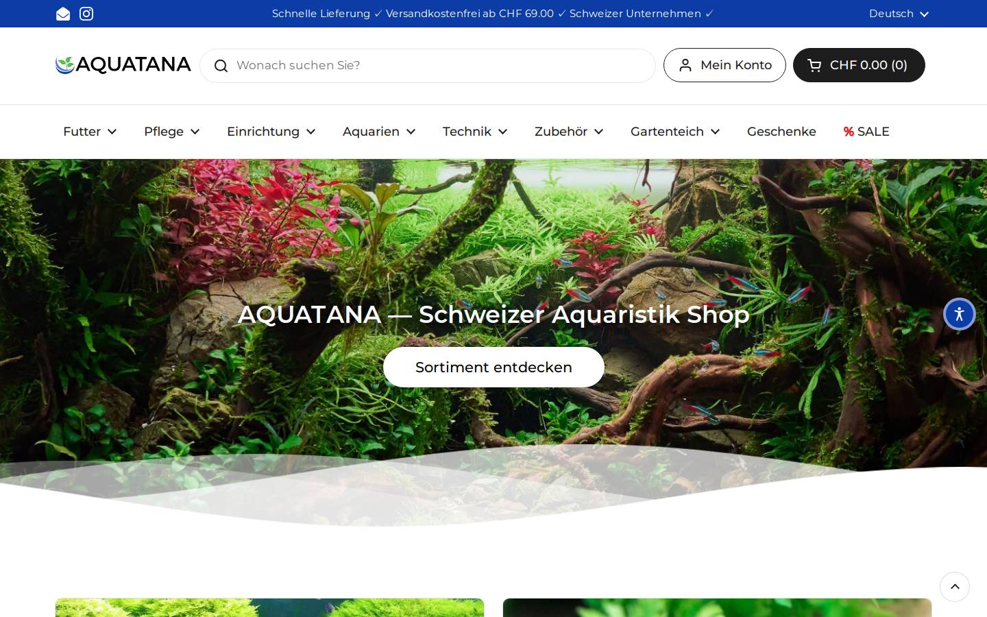 aquaristik-shop.ch homepage screenshot
