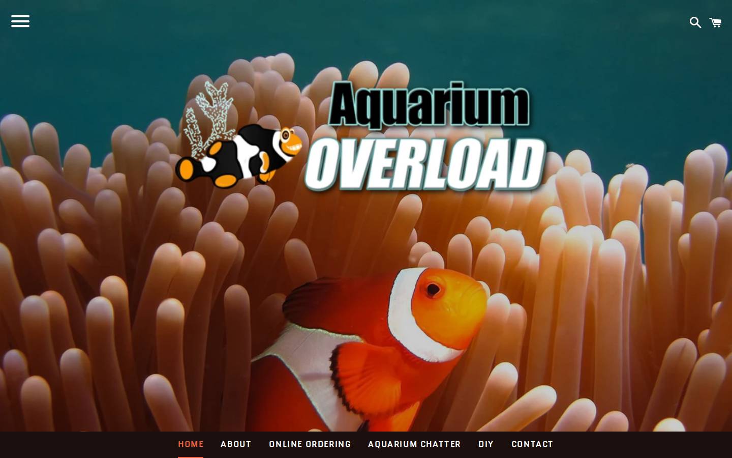 aquariumoverload.com homepage screenshot