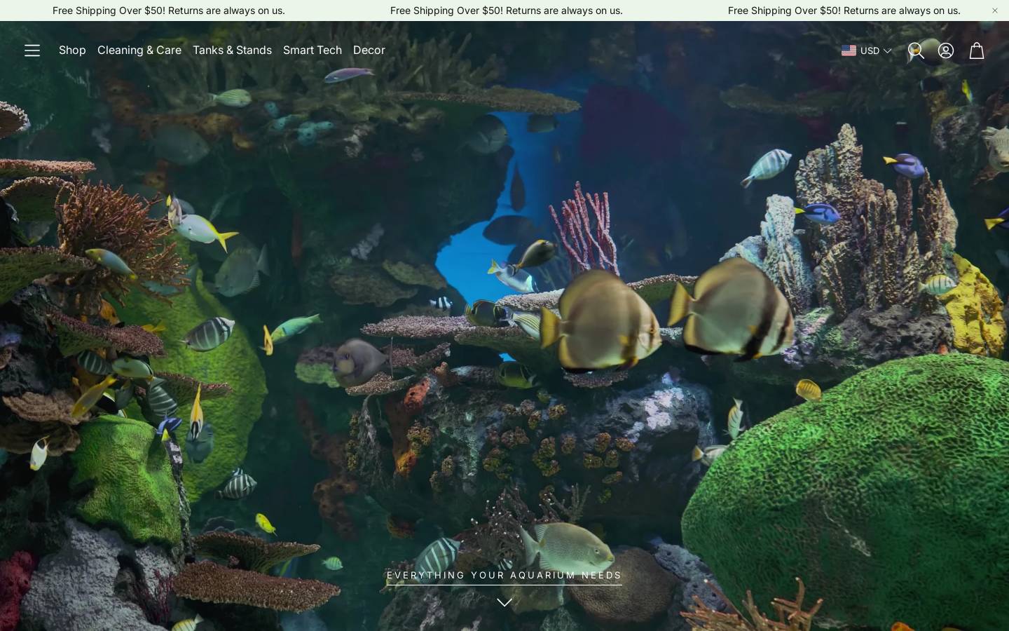 aquariumsupplies.com homepage screenshot