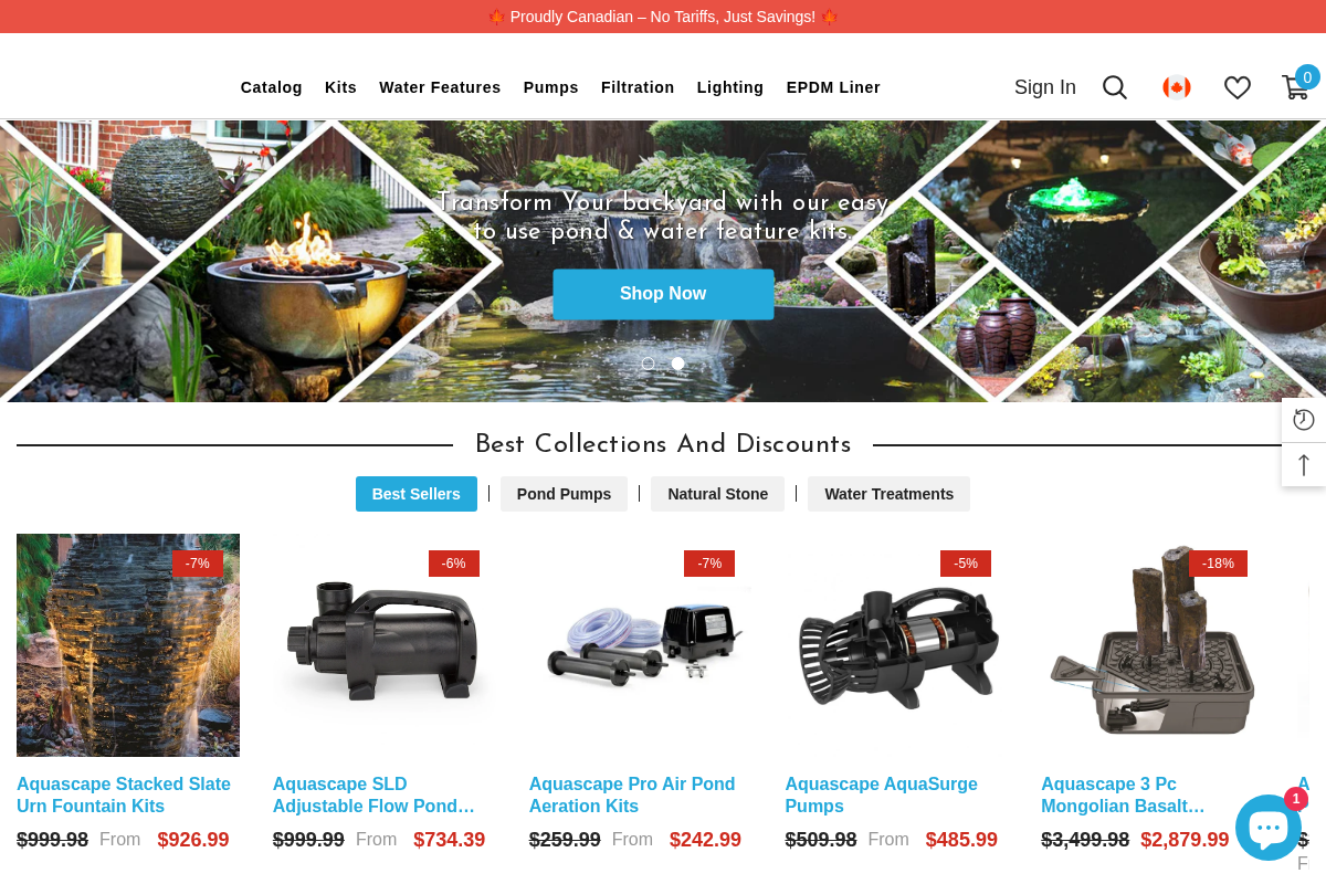 aquascapecanada.ca homepage screenshot