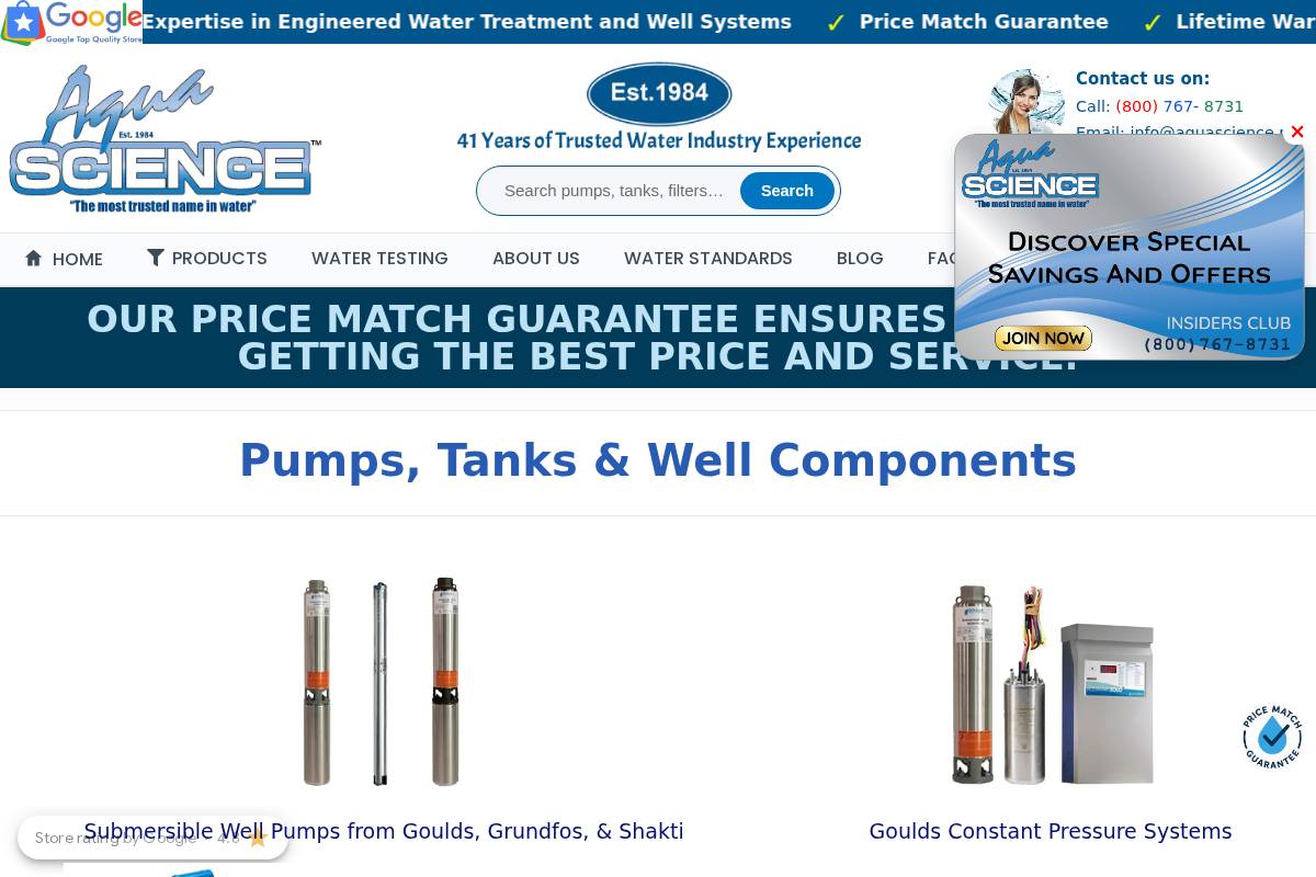 aquascience.net homepage screenshot