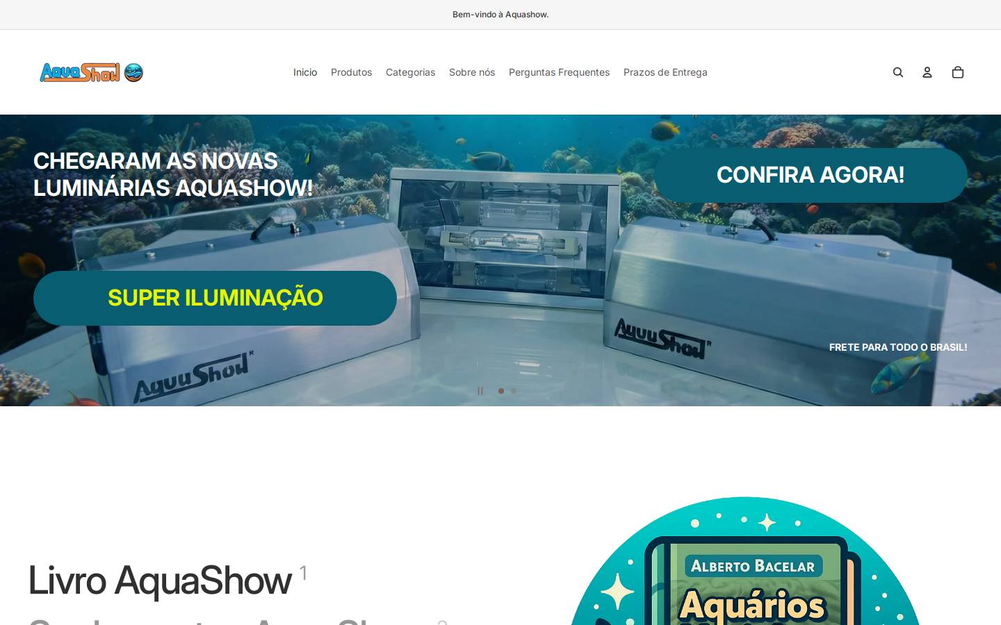 aquashowaquarios.com homepage screenshot