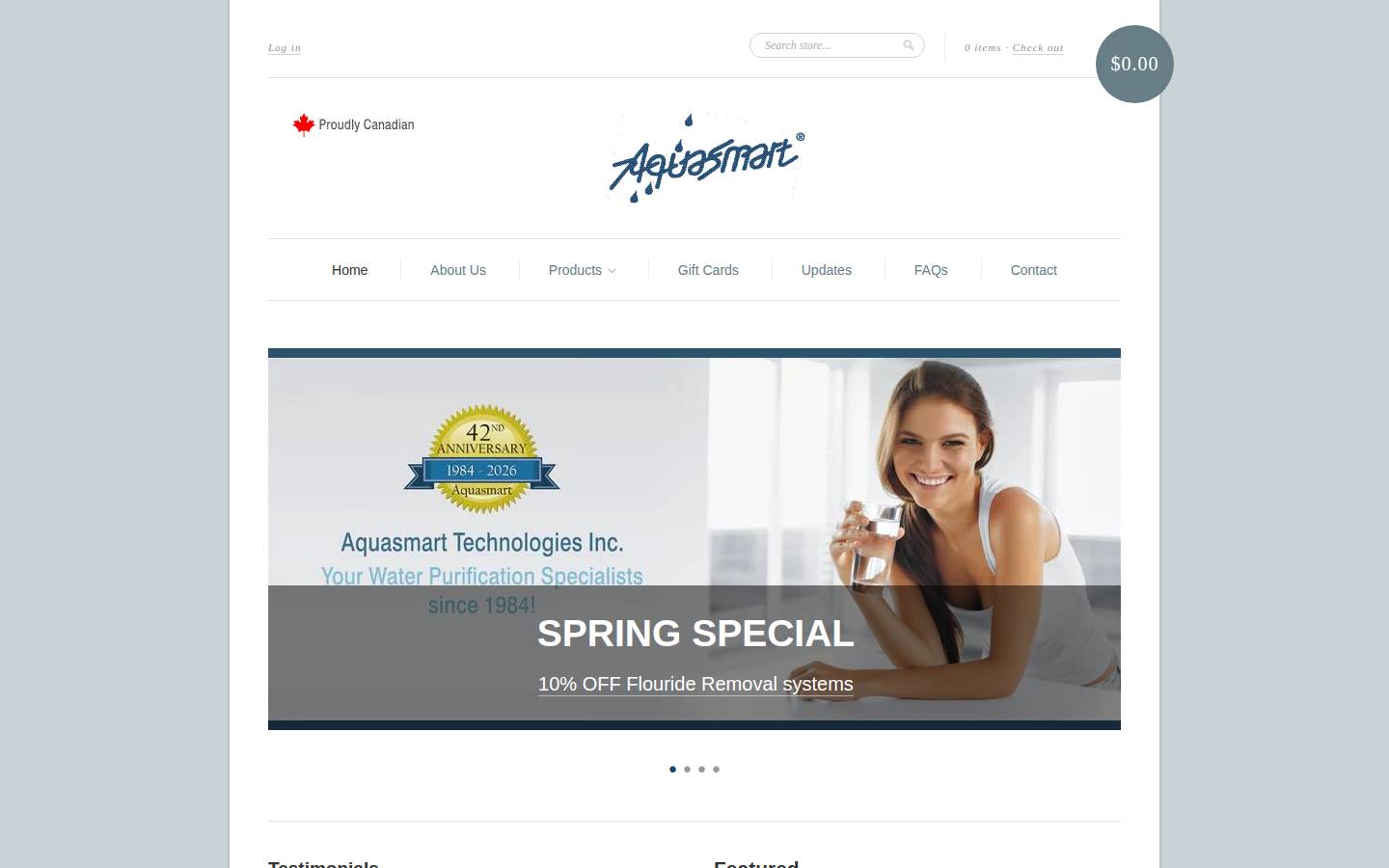 aquasmart.com homepage screenshot