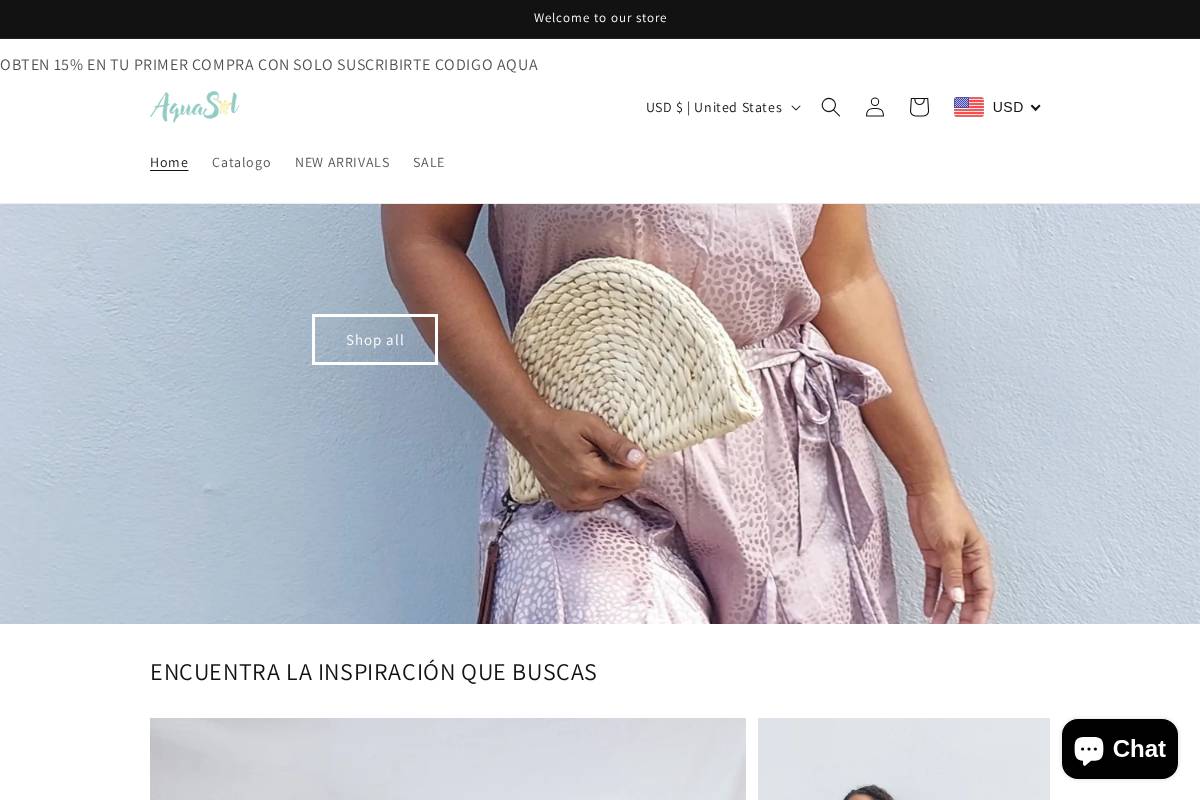 aquasoll.com homepage screenshot