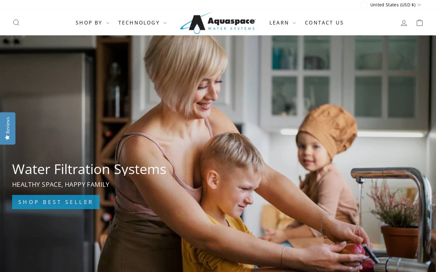 aquaspace.com homepage screenshot