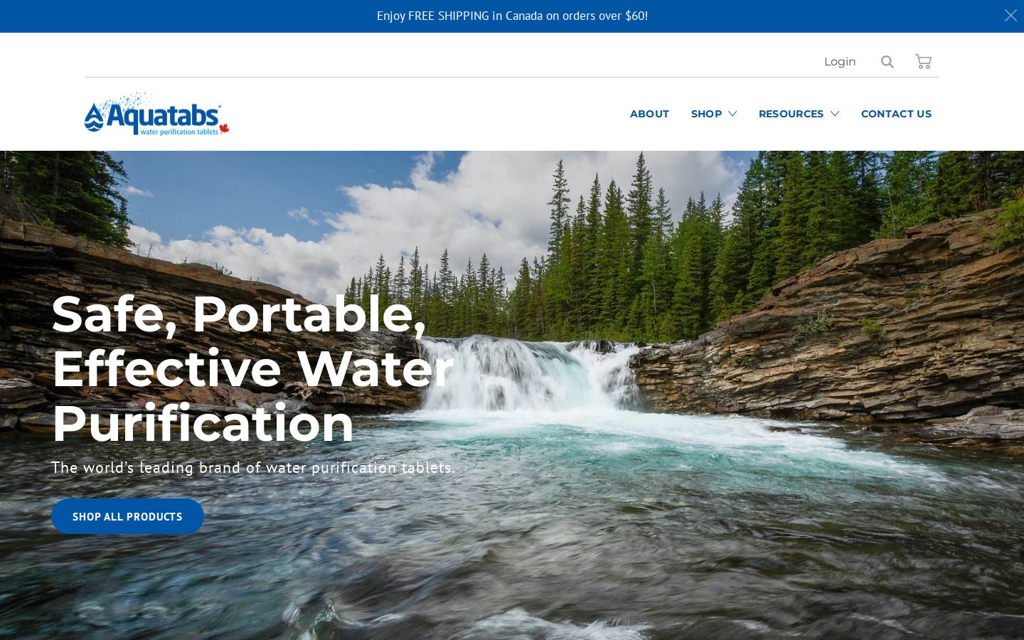 aquatabs.ca homepage screenshot