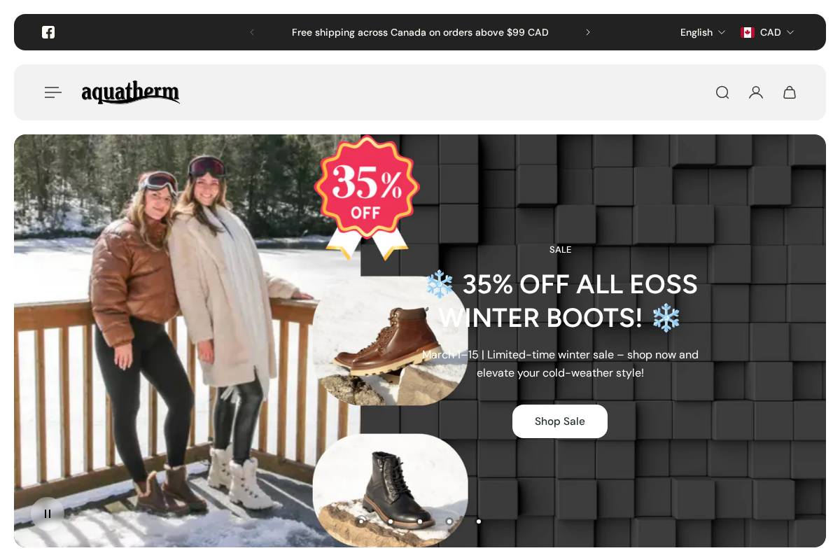aquathermcanada.com homepage screenshot