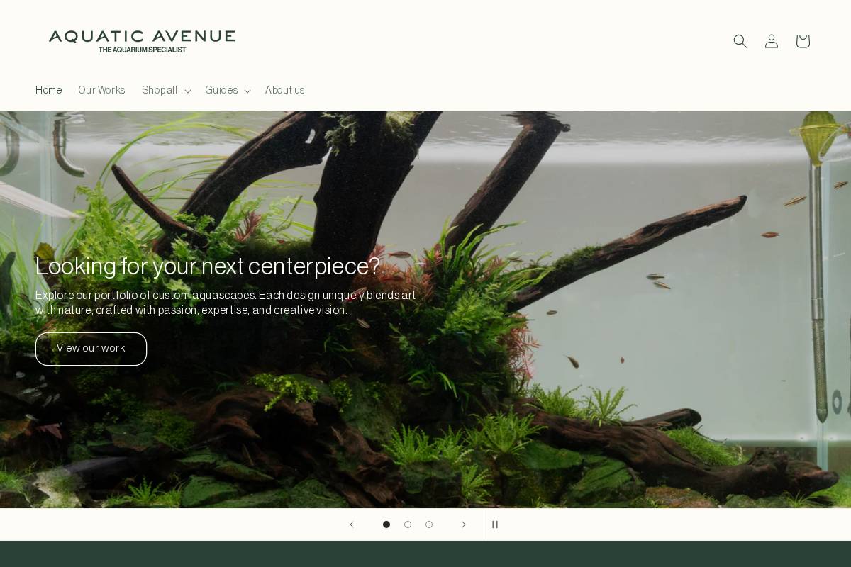 aquaticavenueonline.com homepage screenshot