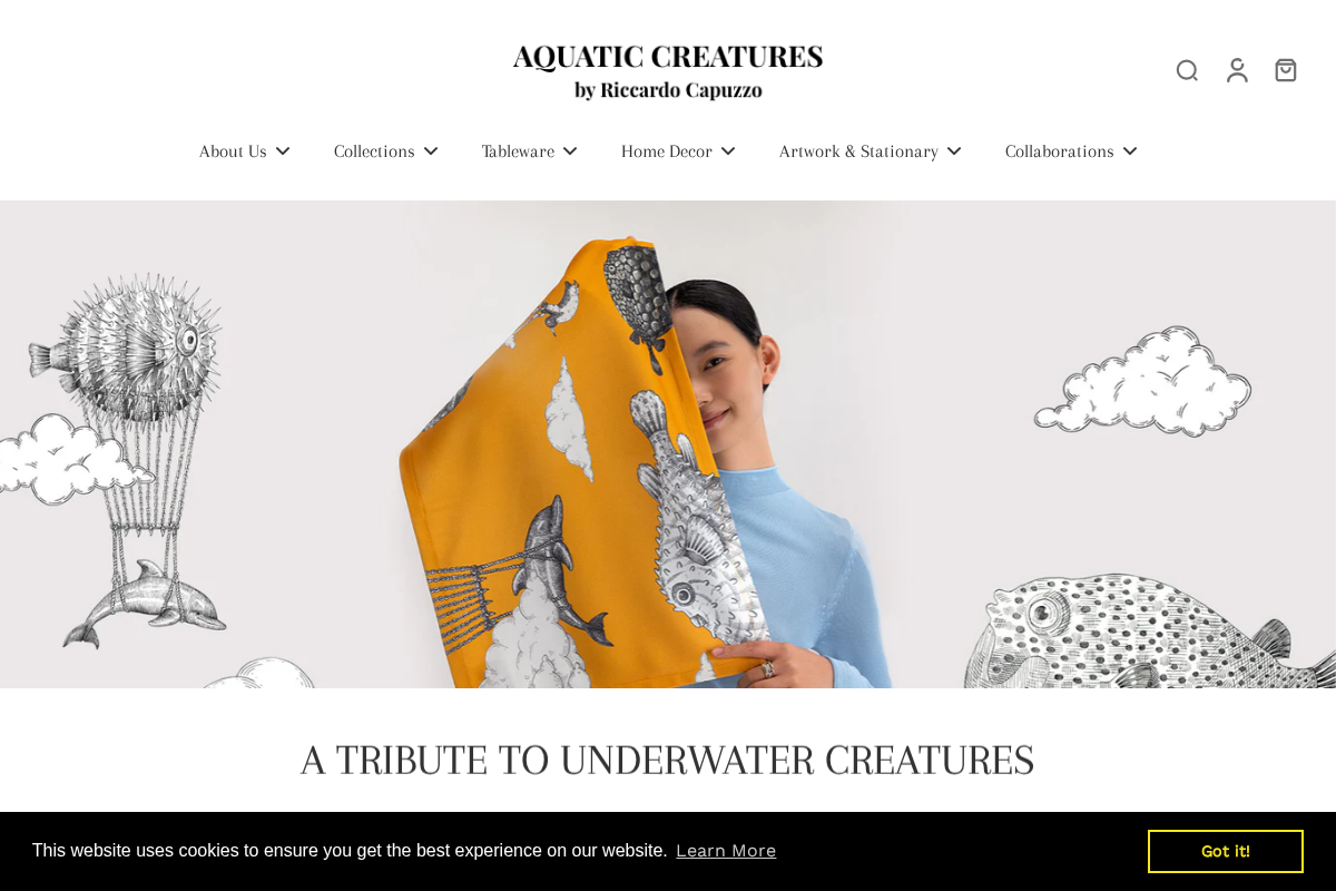 www.aquaticcreatures.com homepage screenshot