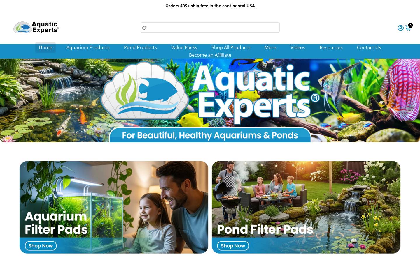Aquatic Experts homepage screenshot