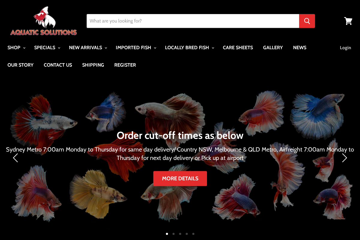 Aquatic Solutions Australia homepage screenshot