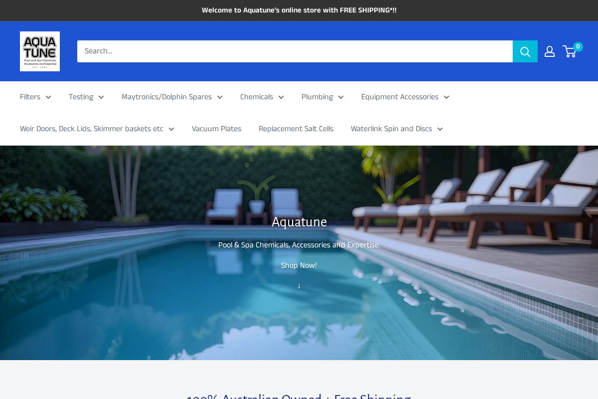 Aquatune homepage screenshot