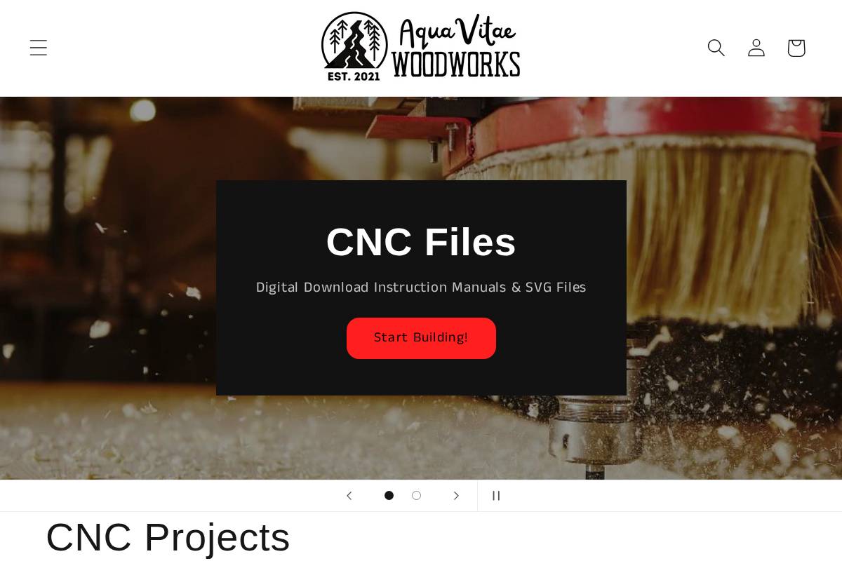 aquavitaewoodworks.com homepage screenshot