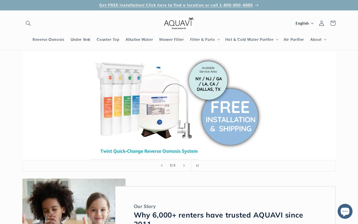 aquaviwater.com homepage screenshot